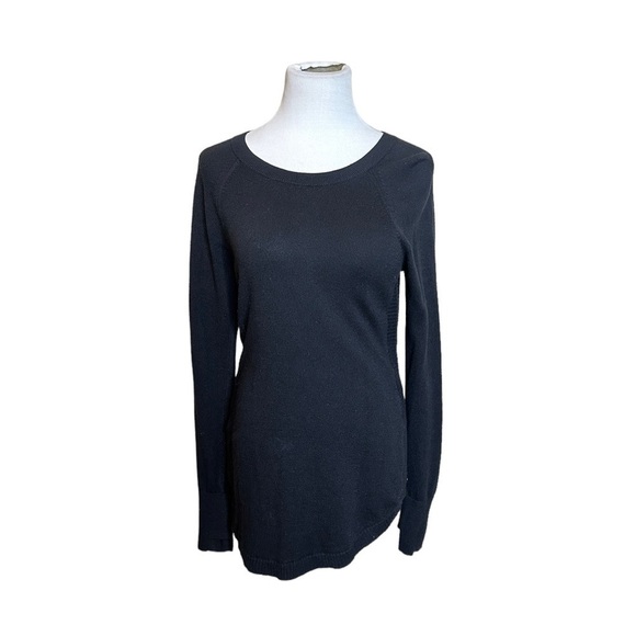 Lululemon Sit in Lotus Merino wool black ribbed crewneck sweater - Picture 1 of 8